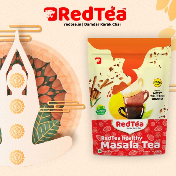 RedTea® Masala Chai + Premium Darjeeling Tea, Combo Pouch Pack of 2 | 400 gm - Image 4
